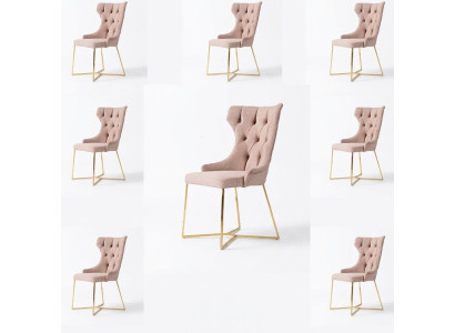 Design 8x židlí skupina set polstrovaných jídelních židlí k sezení, sada křesel