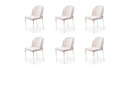 Židle 6x židle jídelny Křesla Křesla Lounge Design Nábytek Nerezová ocel