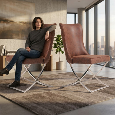 Esszimmer Stuhl Garnitur Sessel Gastro Design 2x Stühle Gruppe Polster