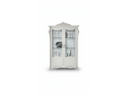 Vitrine Weiß Glasschrank Design Klassische Schrank Luxus Holz Möbel Vitrinen Neu