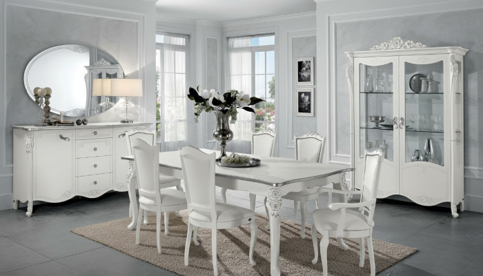 Esszimmer Set Esstisch 6x Stühle Kommode Vitrine Gruppe Garnitur Itanien 9tlg.