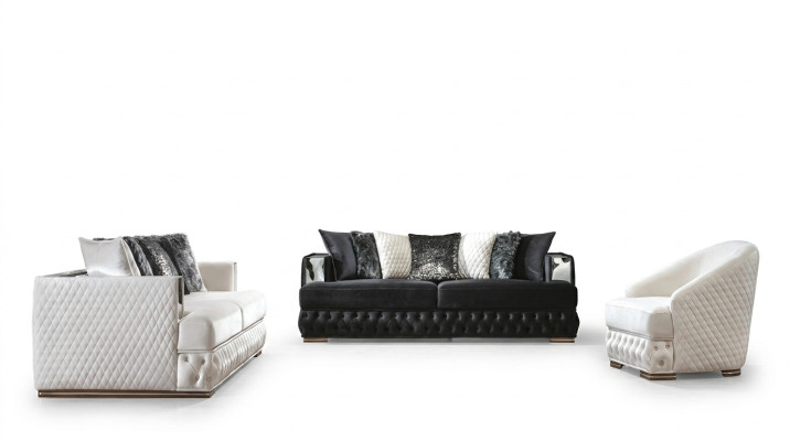 Chesterfield Luxus sedací souprava polstrování nábytek 3+3+1 obývací pokoj