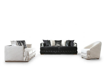 Chesterfield Luxus sedací souprava polstrování nábytek 3+3+1 obývací pokoj
