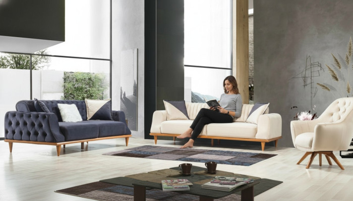 Luxus Sofagarnitur Weiche Couch Textil Stoff Sofa Set 331 Sitzer Möbel
