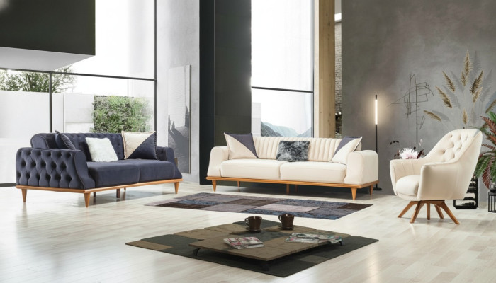 Luxus Sofagarnitur Weiche Couch Textil Stoff Sofa Set 331 Sitzer Möbel