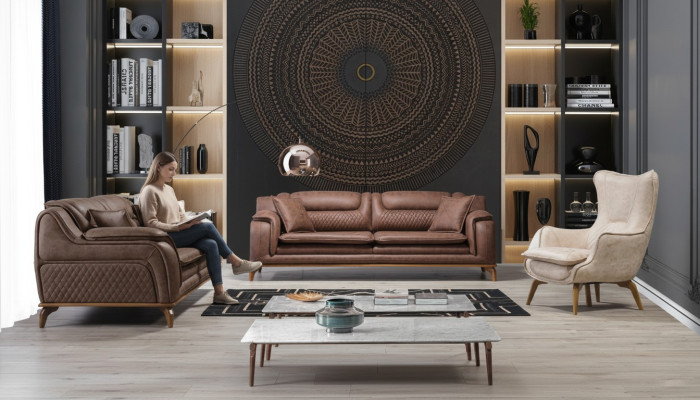 Design Sofa Couch Sofagarnitur 331 Sitzer Set Polstergarnitur Ledersofa Couchen