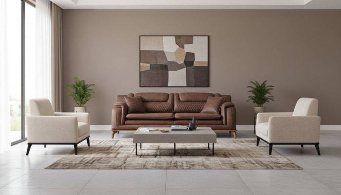 Design Sofa Couch Sofagarnitur 331 Sitzer Set Polstergarnitur Ledersofa Couchen