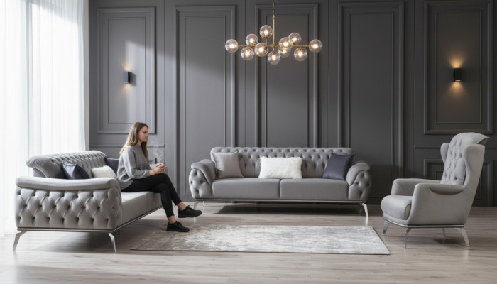 Chesterfield Sofa Couch Dreisitzer Couchen Luxus Möbel Einrichtung