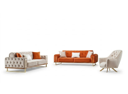 Luxusní nábytek v americkém stylu Chesterfield - sestava pohovky, vícebarevná pohovka.
