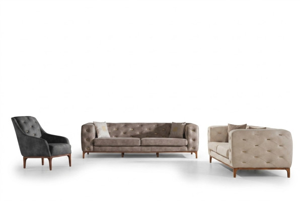 Chesterfield Design Sofa Polster Couchen Modern Sofagarnitur 3+3+1 Set