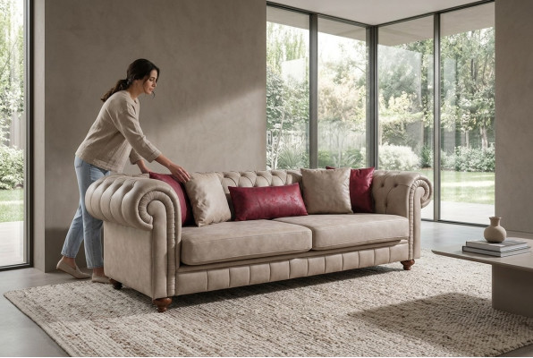 Moderní polstrovací sedačky Designová pohovka Třísedák Nový designérský gauč 3místný
