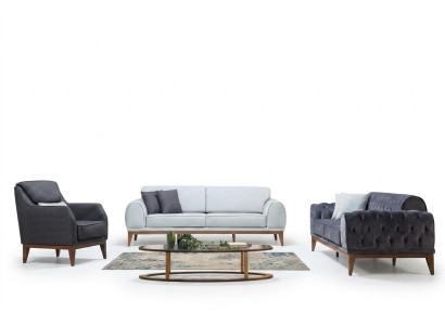 Moderne Sofagarnitur Designer Dreisitzer Einsitzer Luxus 3-er Sessel