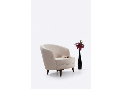 Beige Elegante Sessel Einsitzer Design Wohnzimmer Polster Möbel