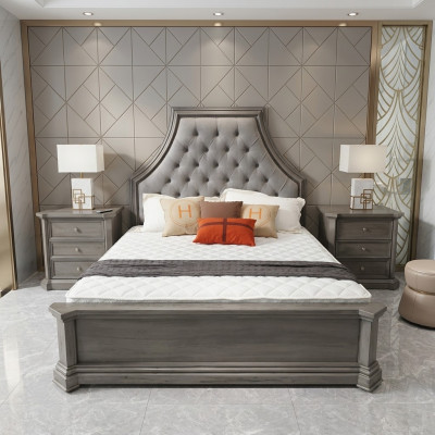 Schlafzimmer Set Bett + 2x Nachttisch Betten Doppelbett Möbel Chesterfield Neu