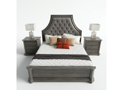 Schlafzimmer Set Bett + 2x Nachttisch Betten Doppelbett Möbel Chesterfield Neu
