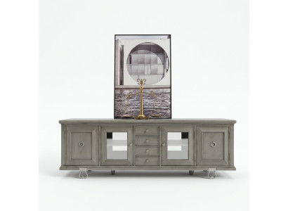 Konsole Schrank Lowboard Möbel Schränke Anrichte Wohnzimmer Sideboard Holz Grau