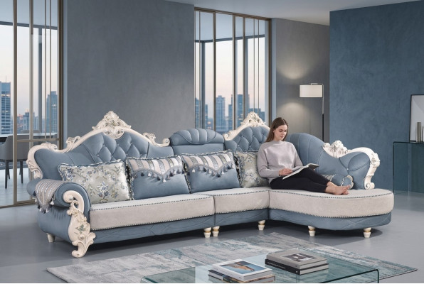 Eckcouchen Stoff Wohnlandschaft Ecksofa L Form Sofa Eckgarnitur