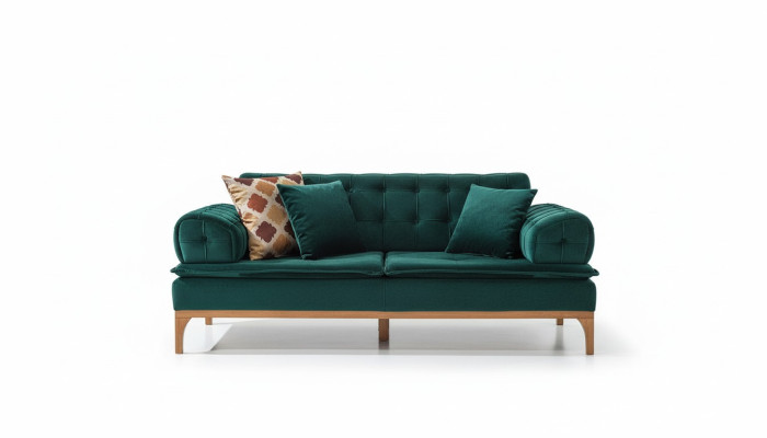 Luxus Sofa 3 Sitzer Sofas Sitz Stoff Design Möbel Stil Textil Neu grün