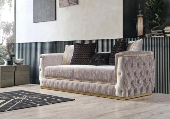 Dreisitzer Luxus Sofa 3 Sitzer Sofas Sitz Design Couch Möbel Neu Beige