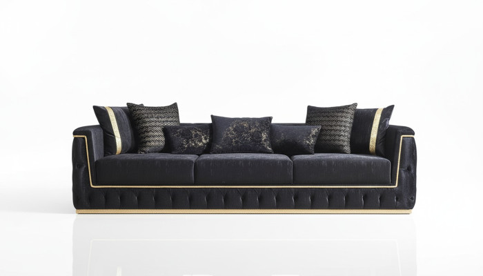 Dreisitzer Sofa 3 Sitzer Sofas Polster Couchen Chesterfield mit Textil