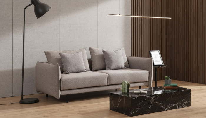 Dreisitzer Couch Sofa Möbel Einrichtung Couchen Sofas Polster grau Neu