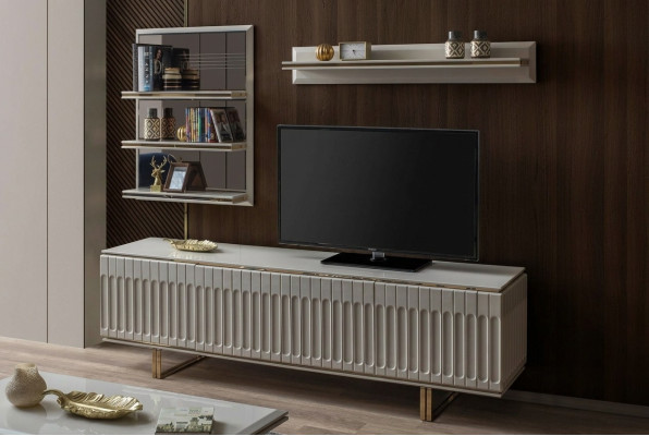 Luxus Fernseh Wand Wohnzimmer rtv Lowboard tv Ständer Sideboard Regal Wohnwand