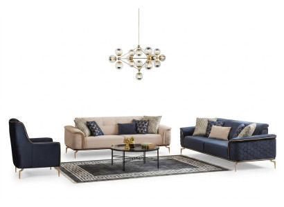 Sofagarnitur Garnitur Sofas Sofa Sessel Dreisitzer 3+3+1 Sitzer Stoff Gruppe Neuu