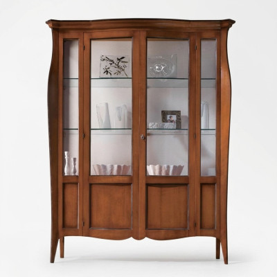 Vitrine Schränke Vitrinen Schrank Holz Glas Möbel Wohnzimmer Klassische Anrichte