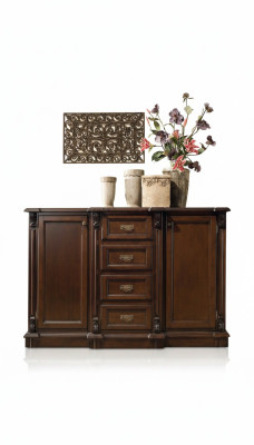 Komoda Sideboard komody Skříň Skříně Obývací pokoj Dřevo Baroko Hnědý Nábytek
