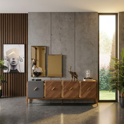 Sideboard Kommode Luxus Schränke Kommoden Wohnzimmer Holz Braun Möbel