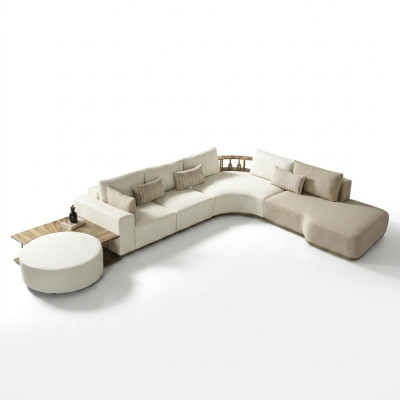 Weißes Modernes Ecksofa L-Form Couch Luxus Polstersofa Wohnzimmermöbel