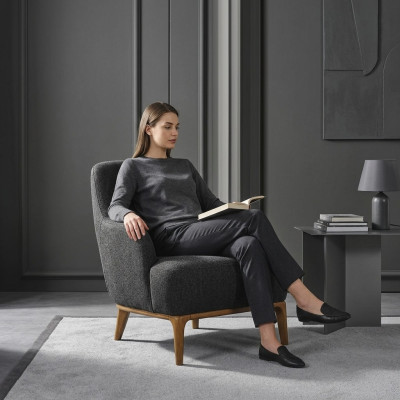 Křeslo křeslo Moderní Látka Obývací pokoj Polyester Šedá Design Sedadlo