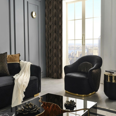 Křeslo Moderní Křeslo s ušákem Závěs Polyester Modré Designové Sedadlo