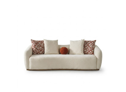 Viersitzer Sofa 4 Sitzer Sofas Modern Design Stoff Polyester Weiß Neu