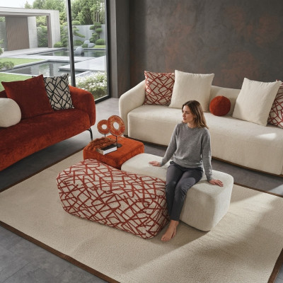 Sitzhocker 3x Hocker Pouf Puff Sitzpouf Textil Stoff Fußhocker Wohnzimmer