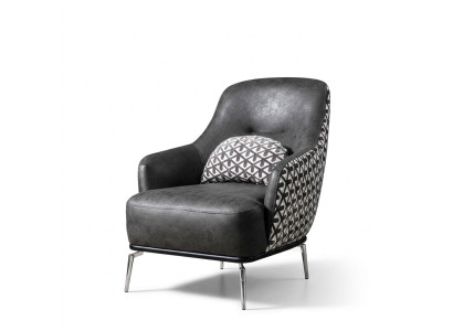 Křeslo ušaté křeslo umělá kůže obývací pokoj polyester design černá