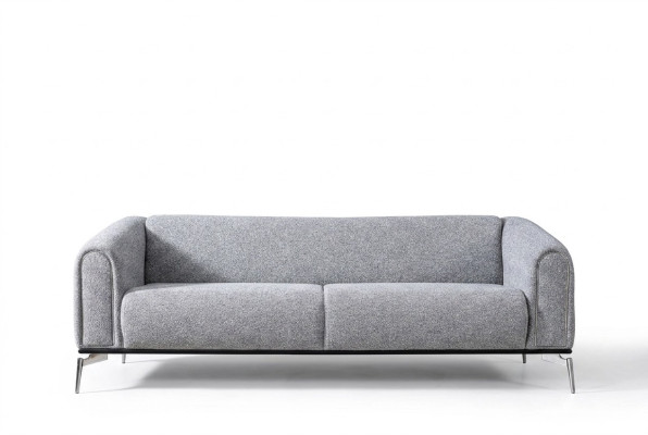 Třísedák Pohovka 3 Místná Pohovka Potah Šedá Obývací Pokoj Moderní Luxusní