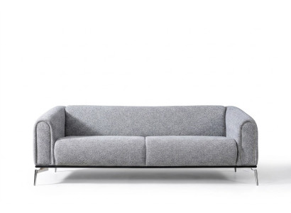 Třísedák Pohovka 3 Místná Pohovka Potah Šedá Obývací Pokoj Moderní Luxusní
