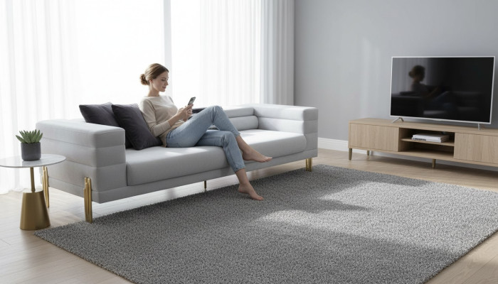 Viersitzer Sofa 4 Sitzer Sofas Stoff Weiß Wohnzimmer Luxus Modern Sitz