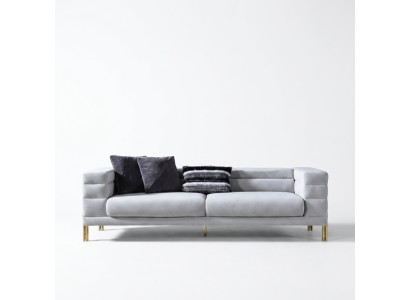 Viersitzer Sofa 4 Sitzer Sofas Stoff Weiß Wohnzimmer Luxus Modern Sitz