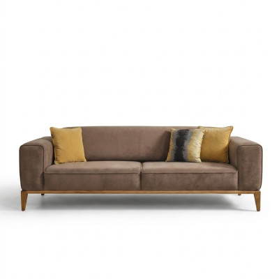 Viersitzer Sofa 4 Sitzer Sofas Stoff Braun Wohnzimmer Luxus Modern