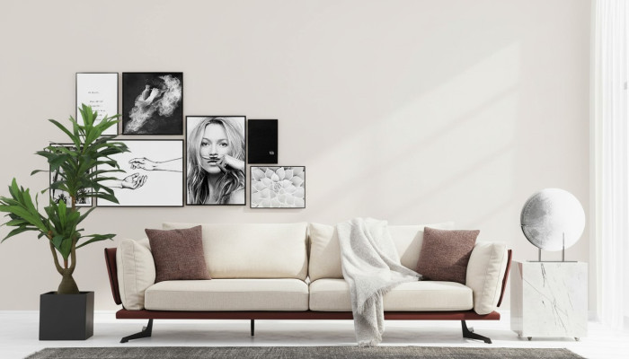 Třísedák Pohovka 3místná Látka Beige Moderní Design Obývací Pokoj Luxus