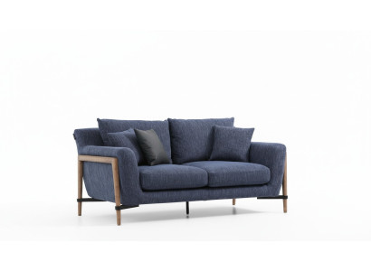 Dreisitzer Sofa 3 Sitzer Stoff Modern Sofas Design Wohnzimmer Blau