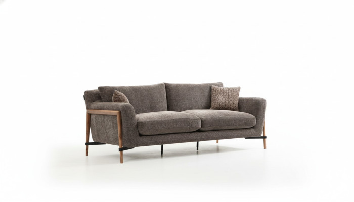 Dreisitzer Sofa 3 Sitzer Stoff Modern Sofas Design Wohnzimmer Grau