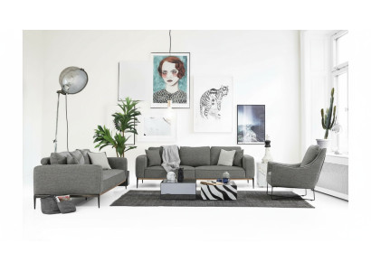 Sofa set 2 + 2 seater sofa modern fabric set gray group living room