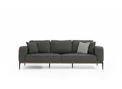 Dreisitzer Sofa 3 Sitzer Stoff Modern Sofas Design Wohnzimmer Grau