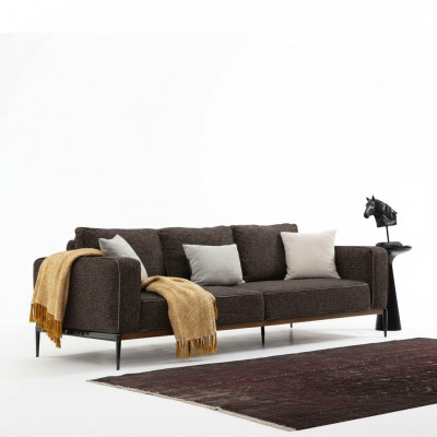 Viersitzer Sofa 4 Sitzer Stoff Sofas Modern Design Wohnzimmer Grau