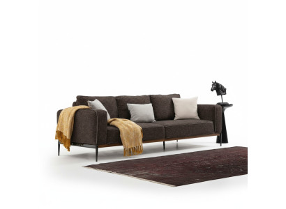 Dreisitzer Sofa 3 Sitzer Stoff Modern Sofas Design Wohnzimmer Grau