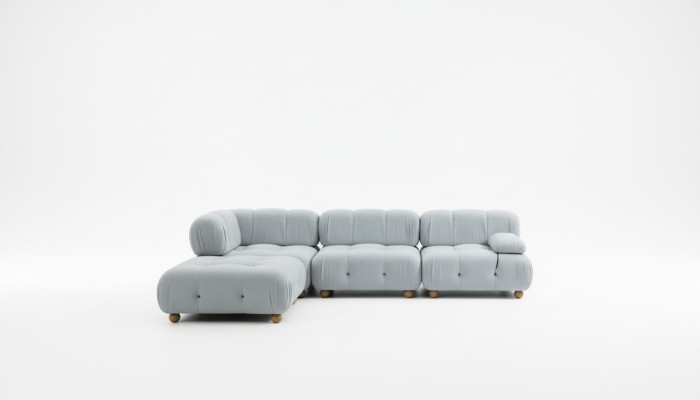 Ecksofa Sofa Stoff Wohnzimmer Sofas Eck Grau Modern Polyester Design