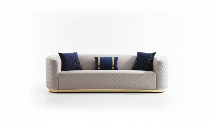 Béžová třímístná nábytek z nerezové oceli Luxus Couche Sofas Design Obývací pokoj nábytek